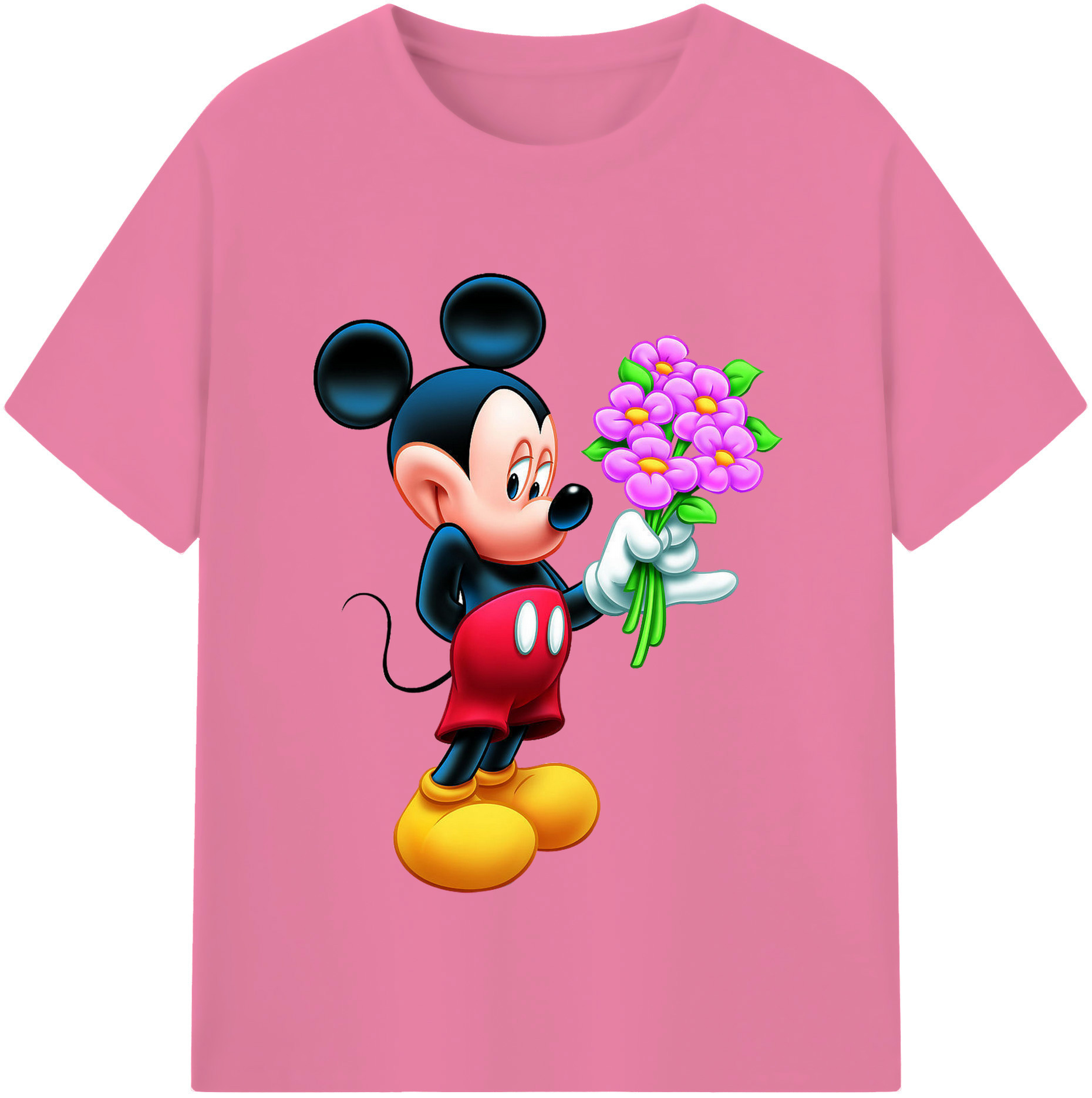 （画像用） ミッキーマウス Mickey Mouse 綿100％半袖Tシャツ（フロントプリント）